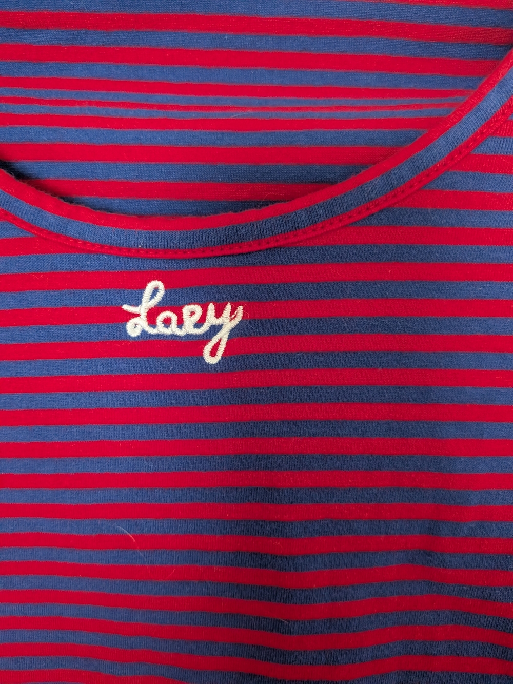 Lazy Oaf Lazy Striped Scoop Neck Cropped Tee - Picture 9 of 10